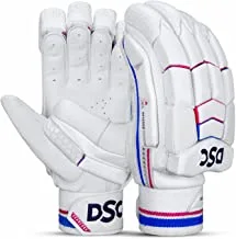 DSC Intense Passion Leather Cricket Batting Gloves, Youth Left (White Turquoise)