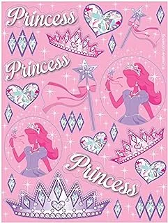 Creative Converting Princess Party Sheets of Foil Stickers 2-Pieces, Pink