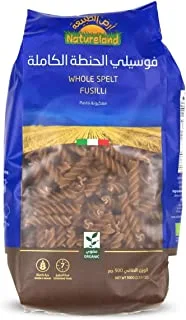 Natureland Whole Spelt FUSilli Pasta, 500G - Pack of 1, Brown