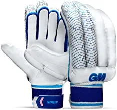 قفازات الضرب الكريكيت GM Siren Cricket للرجال اليد اليمنى | غطاء مجاني | اللون: أبيض / أزرق ملكي