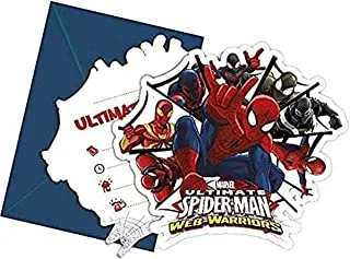 Unique Party 71475 Web Warriors Ultimate Spider-Man Party Invitations - Pack Of 6