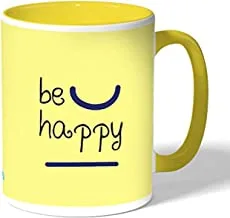 Be happy Coffee Mug by Decalac, Yellow - 19072