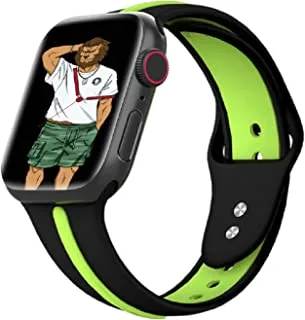 Green Tanoshi Watch Strap for Apple Watch 38/40mm - Black/Green