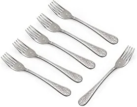 Soleter Stainless Steel Cake Fork With Mirror Polish | 6 Pieces Fruit Forks | Dessert Pastry Salad Forks for Home- Office- Dessert Shop and Party