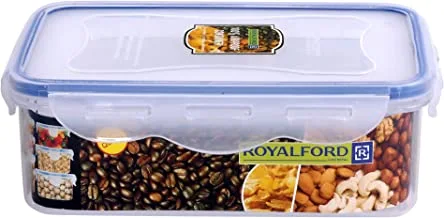 Royalford 1000ml Meal Prep Container | Transparent Food Container | BPA Free, Reusable, Airtight Food Storage Tray with Snap Locking Lid | Microwavable, Freezer & Dishwasher Safe| Bento Lunch Box