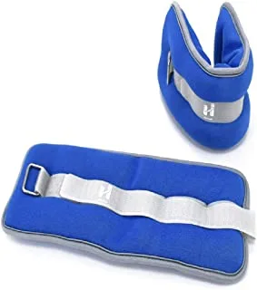 Hirmoz Wirst/Ankel Weight, Iron Sand Bag Set 2 X 1Kg - By Iron Master,With Neoprene Padding, For Fitness Training, Yoga, Blue
