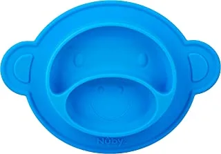 Nuby Miracle Silicone Feeding Suction Plate Tray Dishes Food Holder For Baby, Toddlers And Kids, Easy To Clean -Monkey, Pack Of - Assorted Colors