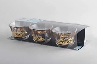 Dimlaj Wisteria Glass Cawa Cup Set Murjan Gold /6Pcs
