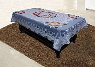 Kuber Industries Exclusive Center Table Cover Sky Blue Floral Design In Cloth, 40X60 Inches