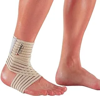 Joerex Surround Ankle Support By Hirmoz, Breathable Super Elastic and Comfortable Ankle Wrap for Ankle Sprain, beige