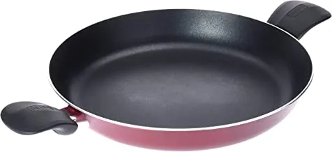 Al saif vetro classic non stick aluminium open frying pan size: 30cm, wine red