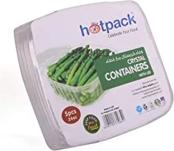 Hotpack crystal clear food container with lid- 24oz- 5pcs