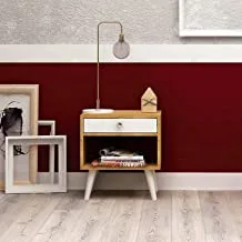 The Furniture Project By Homemania Bedside Table, Comodino Fanola, Corpo: Oak, Door: White, Legs: White