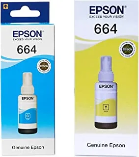 Epson T6642 Cyan Ink Bottle 70ml& T6644 Yellow Ink Bottle 70Ml