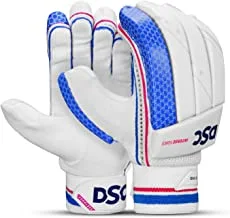 DSC Intense Force Leather Cricket Batting Gloves, Youth Left (White Fluro Yellow)