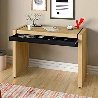 Artany Mille Desk of 1 Drawer, Olmo with Black - W 103 x D 45 x H 78 cm