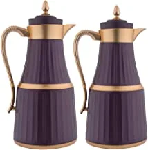 Al Saif Metal 2 Pieces Coffee And Tea Vacuum Flask Set Size: 0.75/1.0 Liter, Color: Multicolor