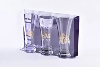 Wisteria Glass Tumbler set Paisley Gold /3PCS