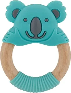 Baby Works Kenny Koala Teething Ring, Mint/Grey