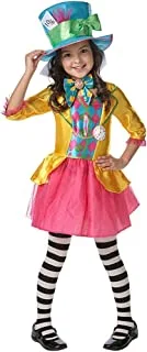 Rubie's Mad Hatter Girls Fancy Dress Tea Party Book Week and World Book Day Alice In Wonderland Costume New, Size 9-10 Years