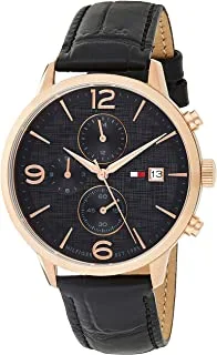 Tommy Hilfiger Men's Quartz Watch, Analog Display and Leather Strap