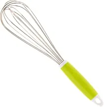 Royalford Stainless Steel Balloon Whisk With Plastic Handle - Egg Frother, Milk Beater, Kitchen Utensil For Blending Whisking Beating Mixing Whipping & Stirring - 10 Inch.