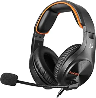 Sades A2 Gaming Headset For Xbox One, Playstation 4 And Playstation 5 With Microphone For Nintendo Switch And Playstation (Black/Orange), Wired
