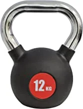 SKY LAND Rubber Coated Cast Iron Kettlebell with Chrome Handle