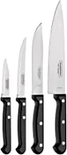 Tramontina Ultracorte 4 Pieces Knife Set with Stainless Steel Blade and Black Polypropylene Handle