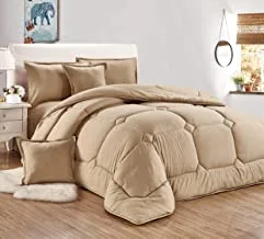 Sleep Night Medium Filling Comforter Set, 6 Pcs, Multicolour, King Size