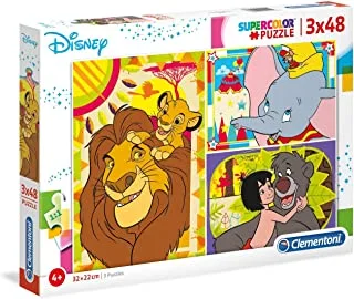 Clementoni Kids Puzzle, Disney Classic Puzzle 3 x 48 Pieces (32 x 22 cm), for Ages 4+ Years Old