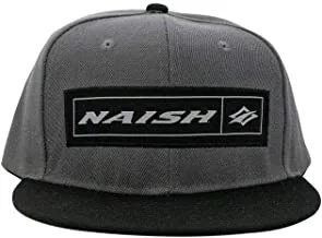قبعة Snapback برقعة مستطيلة للبالغين من الجنسين من Naish ، رمادي