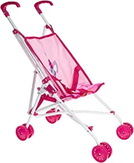 Bambolina Baby Doll Stroller for Dolls with Swivelling Wheels - Pink