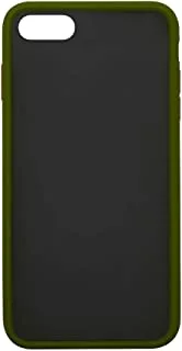 for iphone 8 7 Case Anti-Shock TPU Cover transparent Black (green border)