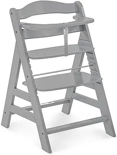 Hauck Alpha+ Wooden Highchair, Grey - FSC Sustainable Certified Beechwood, 6 Months to Adult, Toddler Feeding and Entertainment Chair