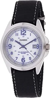 ساعة كاسيو MTP-S101-7BVDF بسوار قماش للرجال مينا بيضاء