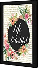 LOWHA Life is beautful Rose Wall Art Wooden frame black color 23x33cm من LOWHA