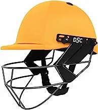 DSC FORT44 Cricket Helmet for Men & Boys (Adjustable Steel Grill | Back Support Strap |Color: Yellow | Light Weight | Size :Extra Large