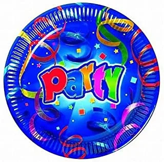 PARTY STREAMER PAPER PLATES 20CM 8CT