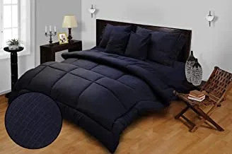طقم ملاءة سرير كوين 3 قطع من فندق Linen Klub - 250TC 100٪ Cotton Dobby Box Sateen ، الحجم: 240 × 260 سم ، كحلي