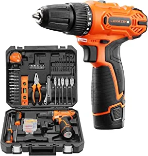 Lawazim Heavy Duty Cordless Drill Multi-Purpose Tool Set with Lithium Ion Battery for Drilling 12 Volt - 87-Piece Accessories