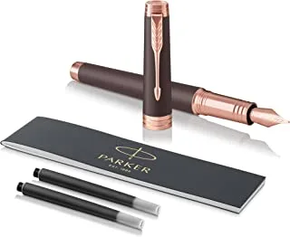 Parker Premier Soft Brown With Pink Gold Trim| Medium Solid Gold Nib| Fountain Pen| Gift Box| 6898