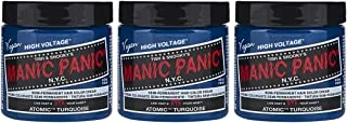 Manic Panic Semi-Permament Haircolor Atomic Turquoise 4 Ounce (118Ml) (3 Pack)