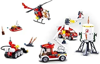 Sluban Fire Series - Fire Set Building Blocks 490 PCS with 5 Mini Figures - For Children 6+ Years Old