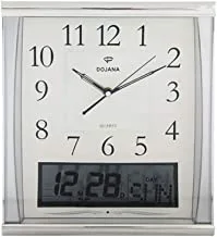Dojana Plastic Wall Clock Dw5608-Silver Blue-White