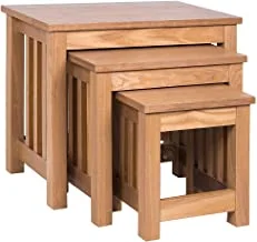 Vida Designs Ashton Nest of Tables - Ash Veneer- Slatted Sides Set of 3, B007V4BPQG.VC.UK