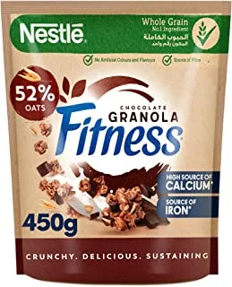 Nestle Fitness Granola Chocolate Breakfast Cereal, Made with Whole Grain, 450g