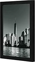 LOWHA Monochrome Photo of City Wall art wooden frame Black color 23x33cm By LOWHA