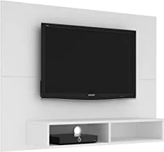 Brv Moveis Tv Panel Shelf With Two Shelves For 48 In Ch Tv - White And Brown