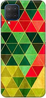 Jim Orton matte finish designer shell case cover for Samsung Galaxy M12/A12-Abstract Pattern Green Red Yellow